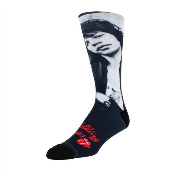 NEW PERRI‚ÄôS SOCKS men's the rolling stones mick 1975 socks in black - Picture 1 of 4